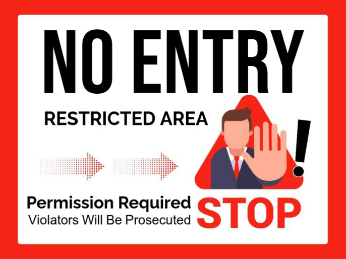 White Pastel No Entry Warning Caution Construction  Presentation Apresentação template