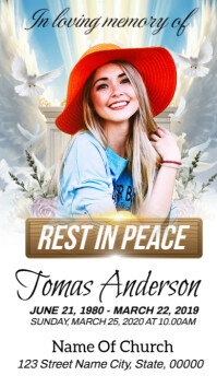 White Pastel Obituary Template Digital Display (9:16)