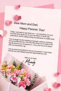 White Pastel Parents Day  Poster template