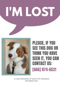 White Pastel Pet PosterA3 template