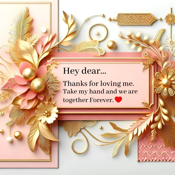 White Pastel Pink And Golden Floral  Instagra Publicação no Instagram template
