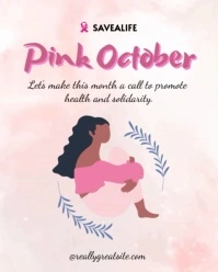 White Pastel Pink October Template  Instagram Portrait