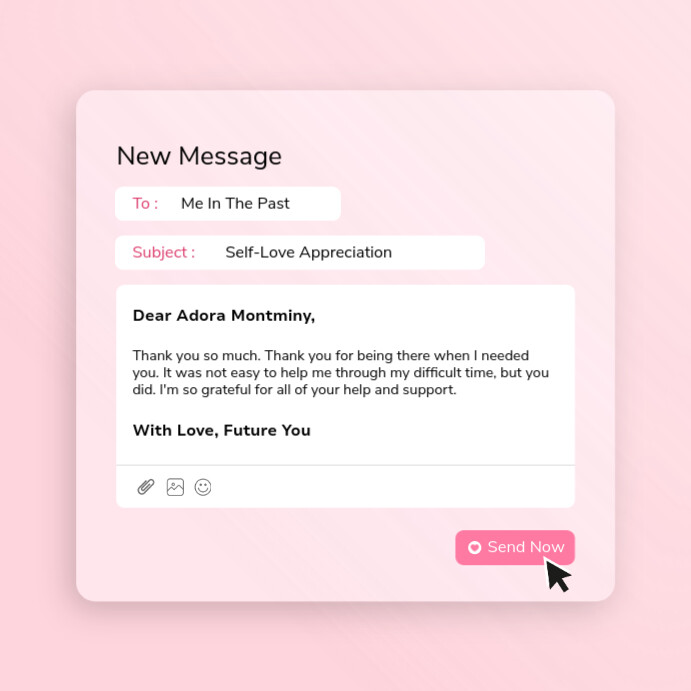 White Pastel Pink Pastel Minimalist Self Love Email Notification ...