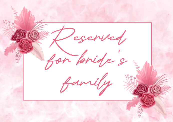 Pink Reserved. Text White Pastel Pink Reserved Printable Reserved Template | PosterMyWall