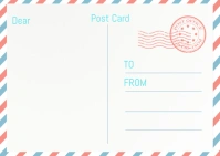 White Pastel Post Card  Postcard template