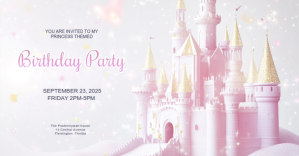 Hvid Princess Birthday Party Gambar Bersama Facebook Template