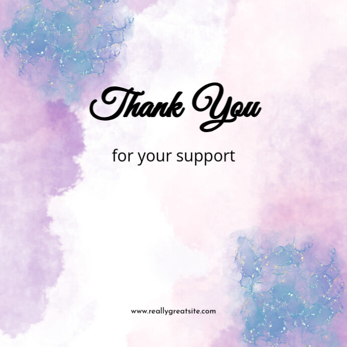 White Pastel Purple And Black Thank You For Your Support Appreciation ...