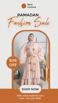 White Pastel Ramadan Fashion Sale Promo Instagram Story template