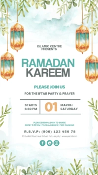 White Pastel Ramadan  Instagram Story template