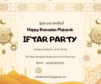 White Pastel Ramadan Mubarak Iftar Party Invitation Cards Medium Rectangle template