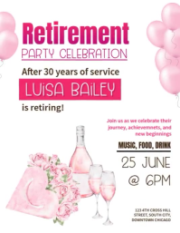 White Pastel Retirement Party Flyer (us Letter) template