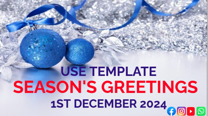 Copy of White Pastel Seasons Greetings Youtube Thumbnail | PosterMyWall