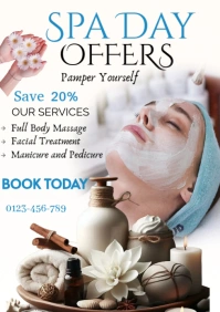 White Pastel Spa Day Offers A2 template