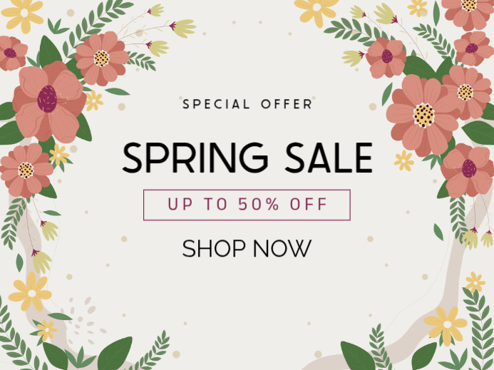 White Pastel Spring Sale Yard Sign Templat | PosterMyWall