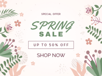 White Pastel Spring Sale Yard Sign Znak podwórkowy template
