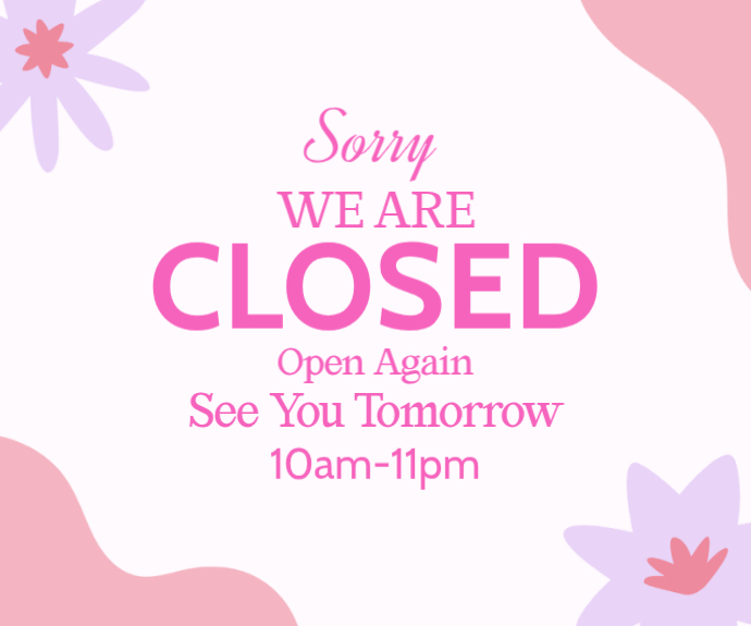 White Pastel Store Closure Notice Medium Rectangle Templat | PosterMyWall