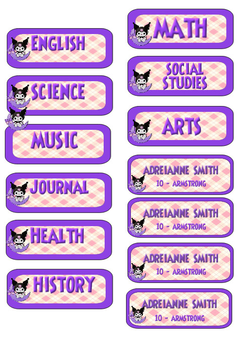 White Pastel Subject Label A4 Template | PosterMyWall