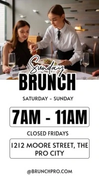 White Pastel Sunday Brunch  Instagram Story template