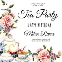 White Pastel Tea Party Instagram Post template