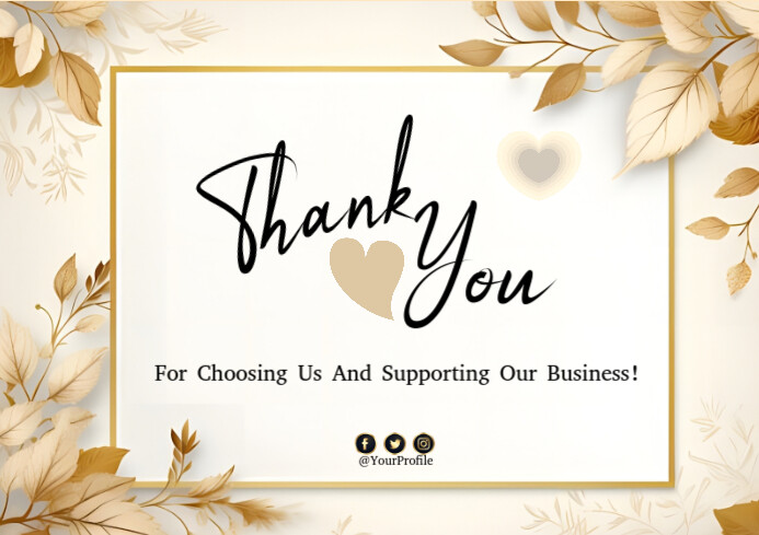 Copy of White Pastel Thank You A4 | PosterMyWall
