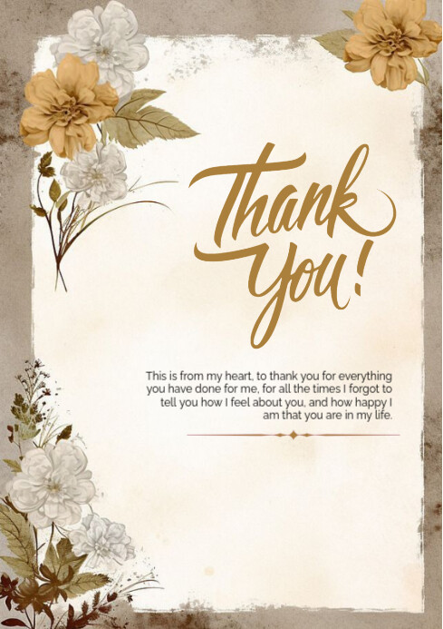 Copy of White Pastel Thank You Card A4 | PosterMyWall