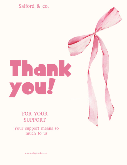 White Pastel Thank You Card Flyer (us Letter) Template | PosterMyWall