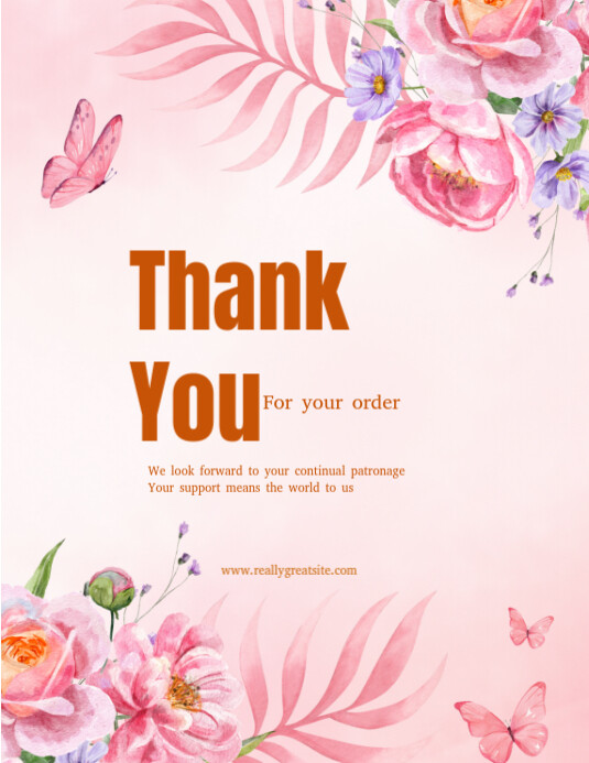 Copy of White Pastel Thank You Card Flyer (us Letter) | PosterMyWall