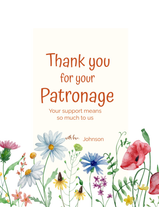 White Pastel Thank You Card Flyer (us Letter) Template | PosterMyWall