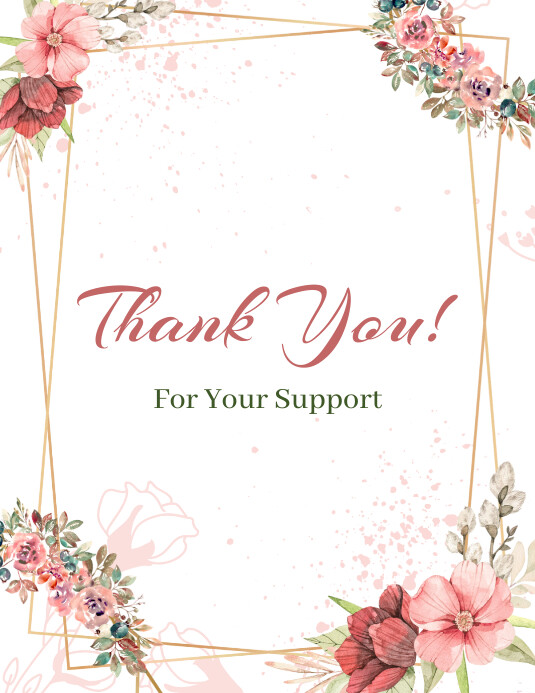 White Pastel Thank You Card Flyer (us Letter Template | PosterMyWall
