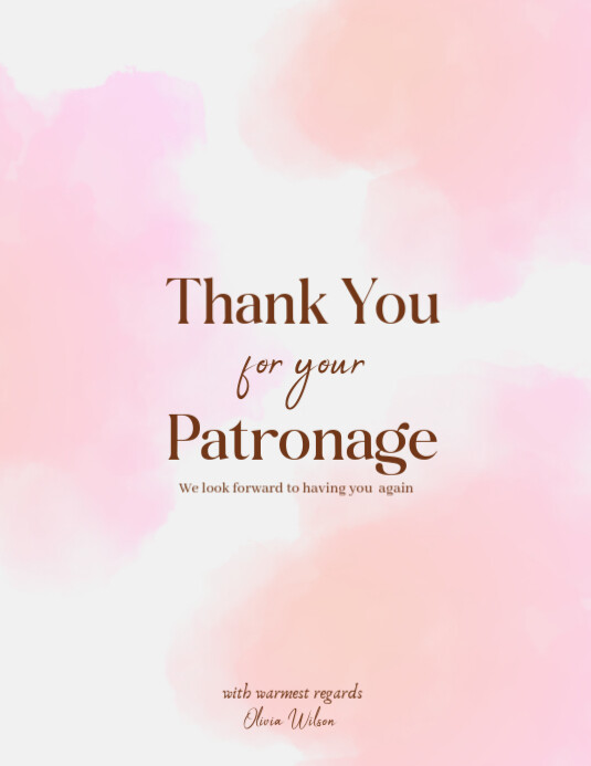 Copy of White Pastel Thank You Card Flyer (us Letter) | PosterMyWall