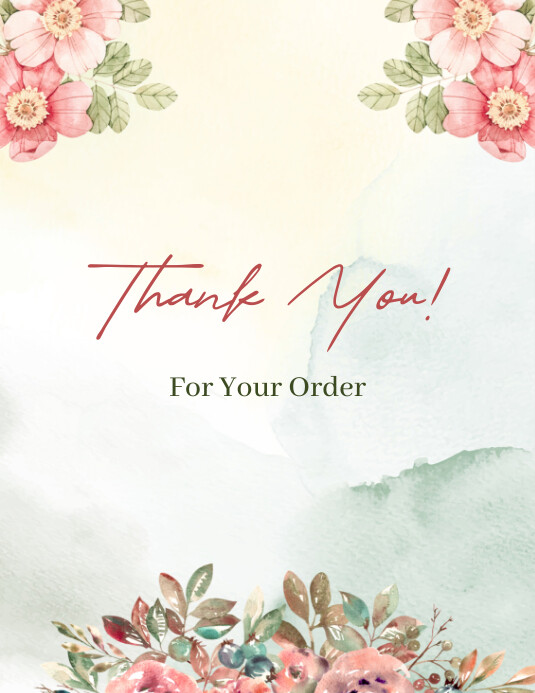 White Pastel Thank You Card Flyer (us Letter Template | PosterMyWall