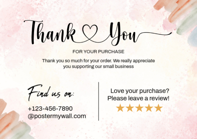 White Thank You Card Post Cards Template | PosterMyWall