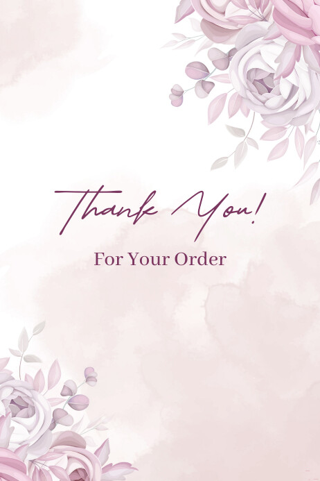 White Pastel Thank You Card Poster Template | PosterMyWall