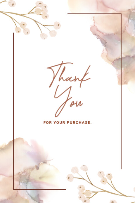 White Pastel Thank You Card Poster Template | PosterMyWall
