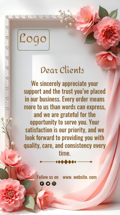 White Pastel Thank You Customer Instagram Story Template | PosterMyWall