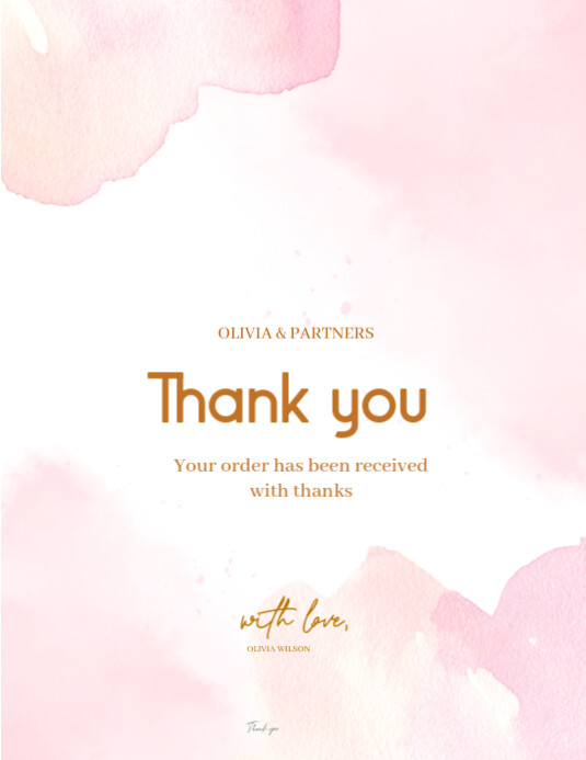 White Pastel Thank You For Your Order Flyer (us Letter) template