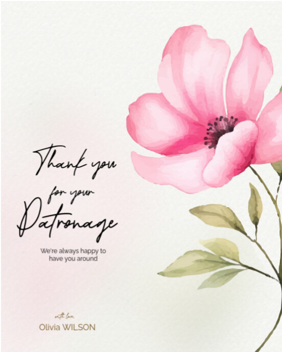 White Pastel Thank You For Your Patronage Instagram Portrait Template ...