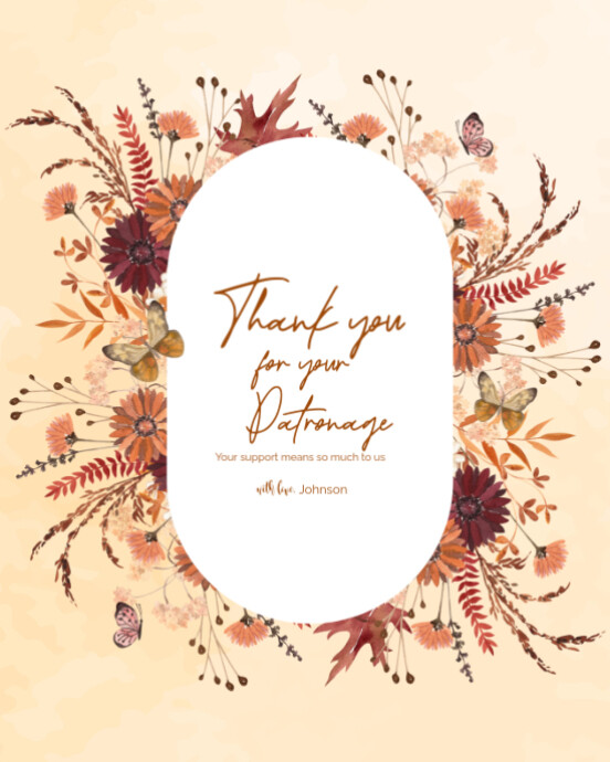 White Pastel Thank You For Your Patronage Instagram Portrait Template ...