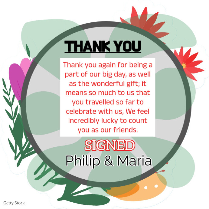 Plantilla de White Pastel Thank You Note Instagram Post | PosterMyWall
