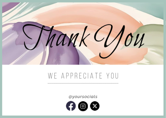 Copy of White Pastel Thank You Postcard | PosterMyWall