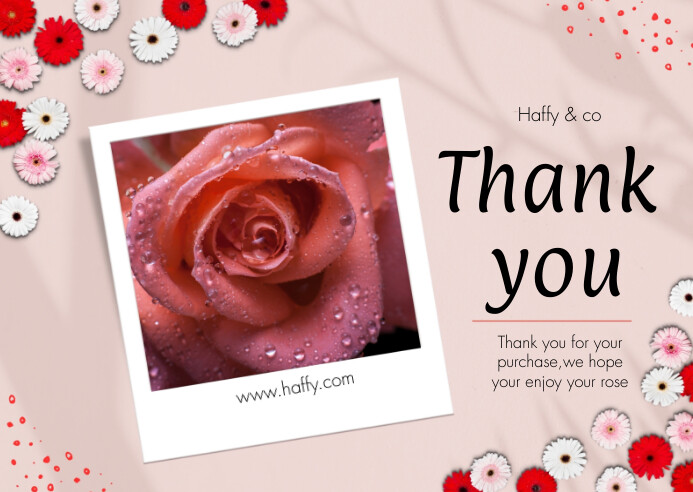 Copy of White Pastel Thank You Postcard | PosterMyWall