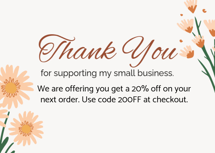 White Pastel Thank You Posts Postcard Template | PosterMyWall