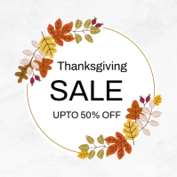 White Pastel Thanksgiving Big Sale  Logo template