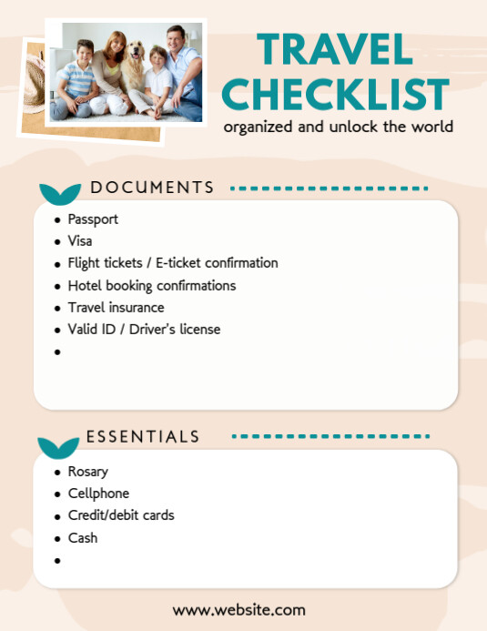 Pastel Green Travel Checklist Design