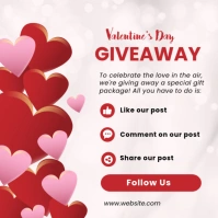 White Pastel Valentine's Day Giveaway Social Media Post Instagram Post template