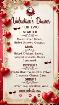 White Pastel Valentine's Dinner Instagram Story template