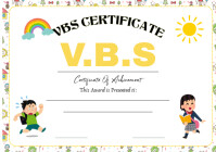 White Pastel Vbs | Vbs Certificate | Vbs Certificate 2025 A4 template