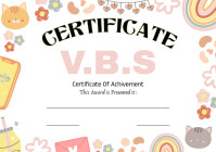 White Pastel Vbs | Vbs Certificate | Vecation Bible School A4 template