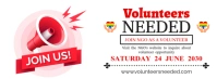 White Pastel Volunteers Needed Facebook Cover Photo template