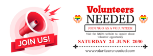 White Pastel Volunteers Needed Facebook Cover Photo template